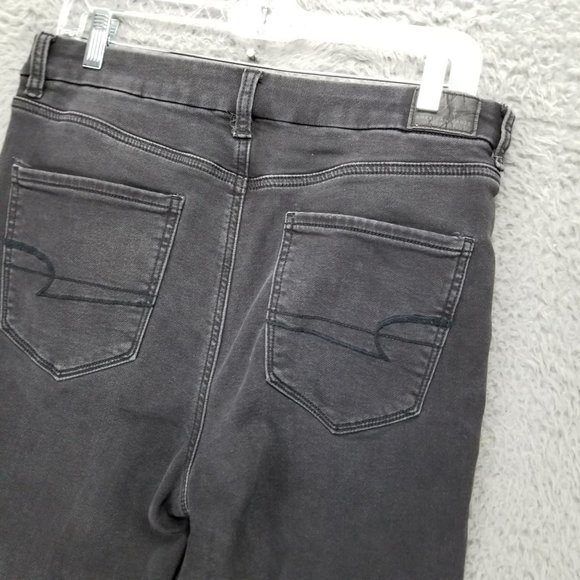 American Eagle Outfitters Jeans Womens 12 Gray Stretch Curvy High Rise Jeggings - Picture 10 of 16